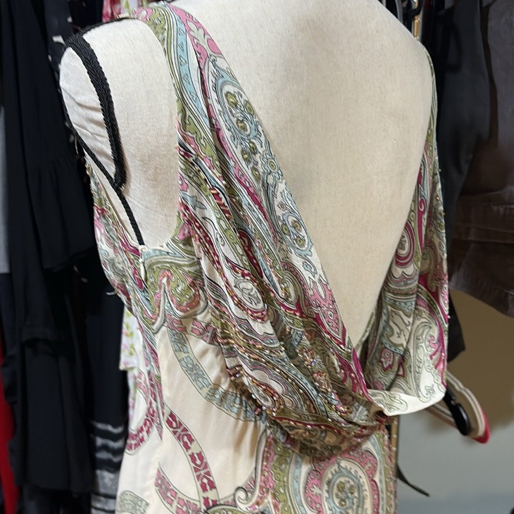Nicole Miller Elegant Paisley Print Dress 100% silk - Picture 6 of 10
